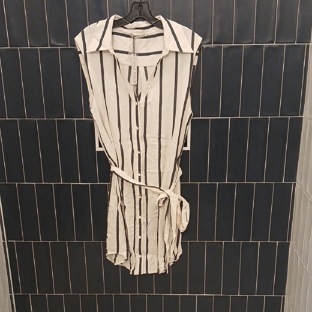 Payton Stripe Sleeveless Shirtdress